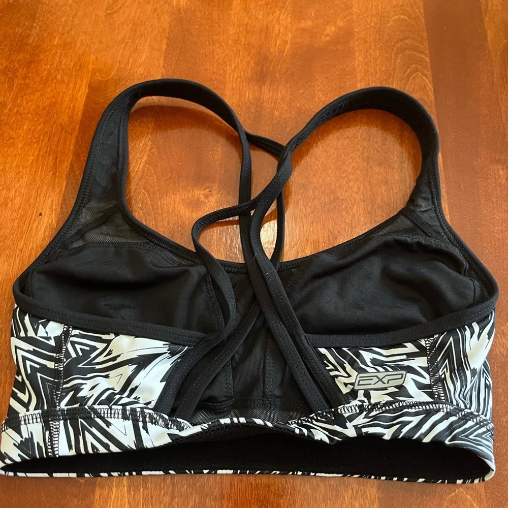 EXP Core Performance Black and White  Sports Bra-Small - Picture 2 of 8